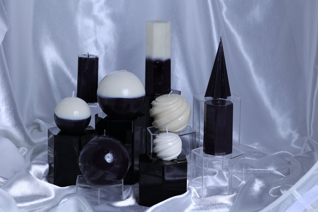 Black & White 10 Piece Candle Set